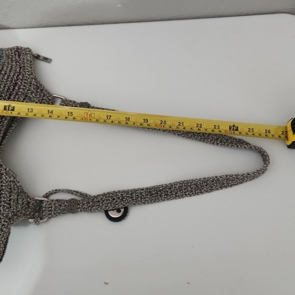 The Sak womens shoulder bag crochet neutral gray stripes - Picture 16 of 17